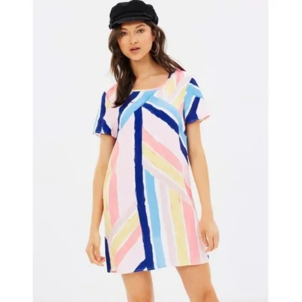 NWT, Revolve Minkpink Mara Watercolor T-shirt Dress